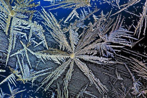Extreme Close Up Of Frost Crystal With Colourful Lighting; Calgary, Alberta, Canada PosterPrint - Item # VARDPI2069291