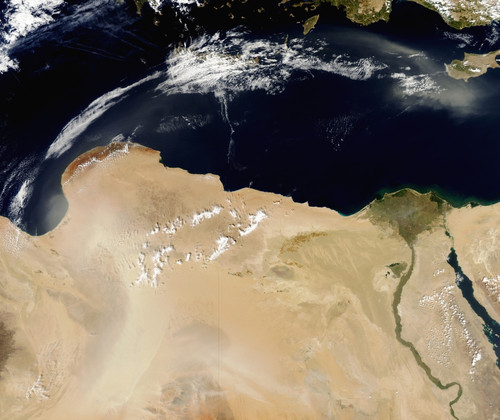 October 1, 2010 - Satellite view of a dust storm over Libya Poster Print - Item # VARPSTSTK203614S