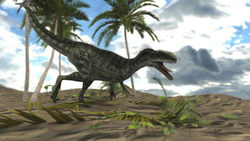 Monolophosaurus dinosaur in a prehistoric environment Poster Print - Item # VARPSTKVA600550P