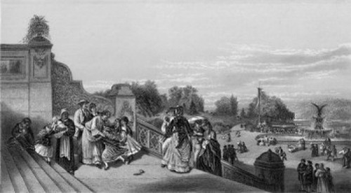 The Terrace  Central Park ca.1872 Charles G. Rosenberg Etching Poster Print - Item # VARSAL9001060