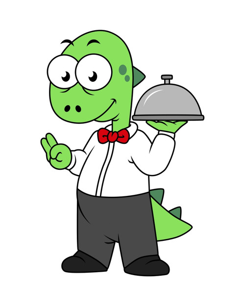 Illustration of a Tyrannosaurus Rex food waiter Poster Print - Item # VARPSTSTK600078P