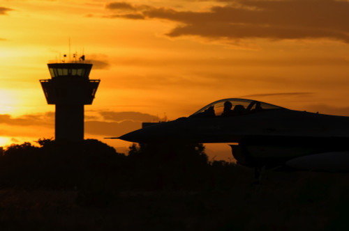 U.S. Air Force F-16 Fighting Falcon at Natal Air Force Base, Brazil, during sunset Poster Print - Item # VARPSTGCA100308M