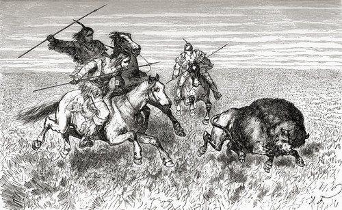 North American Indians Hunting Buffalo In The Late 19Th Century. From North America, Published 1883. PosterPrint - Item # VARDPI1957717