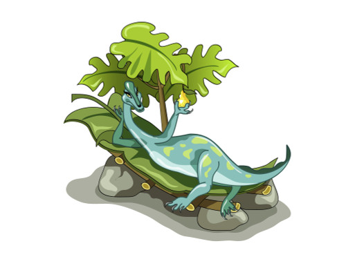 Illustration of an Iguanodon sunbathing Poster Print - Item # VARPSTSTK600129P