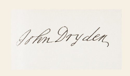 John Dryden 1631 To 1700. English Poet And Playwright. His Signature. From The National And Domestic History Of England By William Aubrey Published London Circa 1890 PosterPrint - Item # VARDPI2220212