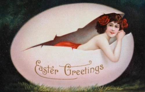 Easter Greeting Nostalgia Cards Poster Print