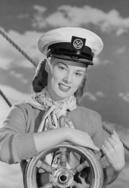 Portrait of female sailor at helm Poster Print - Item # VARSAL255422990B