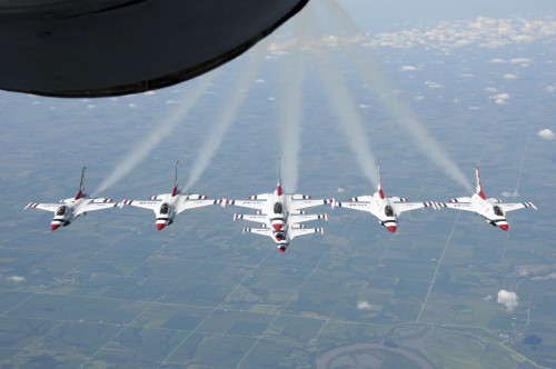 The U.S. Air Force Thunderbird demonstration squadron in formation Poster Print - Item # VARPSTSTK104778M
