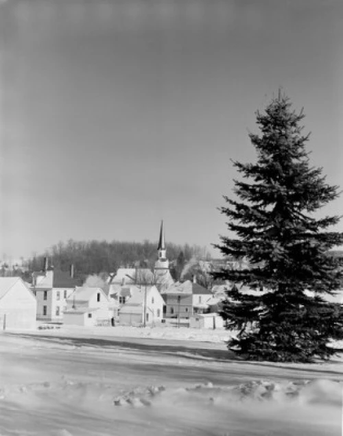 USA  Vermont  Orleans  Winter scene Poster Print