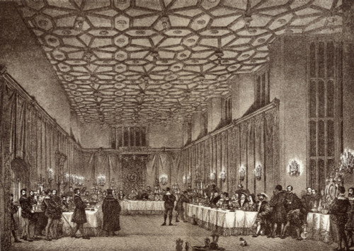 Cardinal Wolsey Entertaining The French Ambassadors In Hampton Court Palace. From History Of Hampton Court Palace In Tudor Times By Ernest Law. Published London 1885. PosterPrint - Item # VARDPI1904454