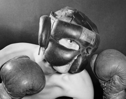 Mid adult man wearing boxing gear Poster Print - Item # VARSAL2557100