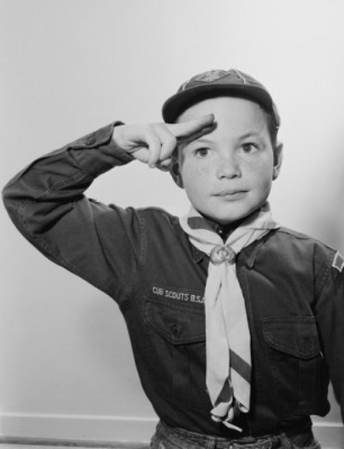 Boy scout saluting Poster Print - Item # VARSAL255419383