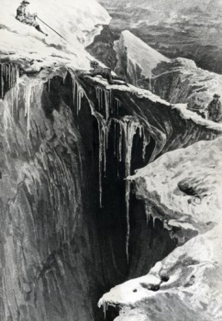 Dangerous Enterprise  Climbing Over a Crevasse by unknown artist  1856 Poster Print - Item # VARSAL99587048