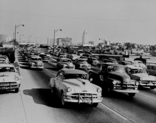 USA  California  Los Angeles  Traffic on Hollywood Freeway Poster Print - Item # VARSAL255424259