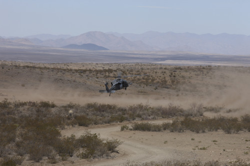 U.S. Air Foce HH-60G Pave Hawk prepares to drop of some pararescuemen during exercise Angel Thunder 2013 in Tucson, Arizona Poster Print - Item # VARPSTTMO100940M