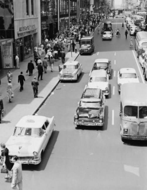 USA  New York City  traffic on 42nd Street  looking West from Park Avenue Poster Print - Item # VARSAL255422555
