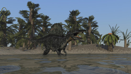 Spinosaurus hunting for food in prehistoric waters Poster Print - Item # VARPSTKVA600075P