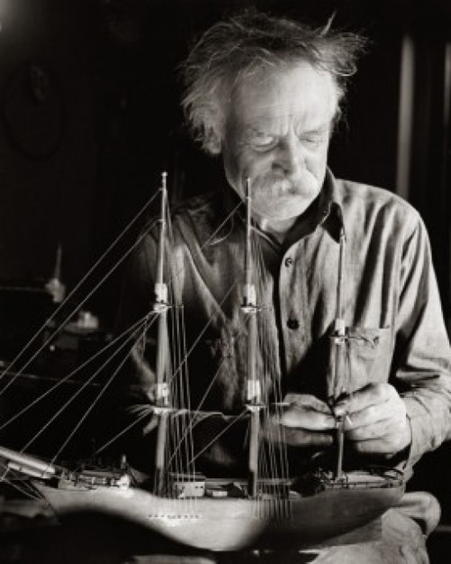 Senior man making a model of a sailing ship Poster Print - Item # VARSAL2554042