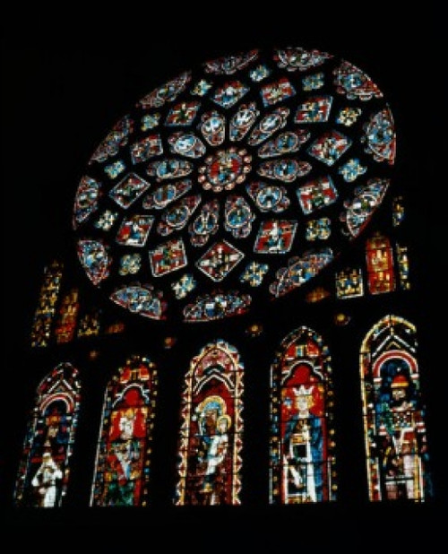 France  Chartres  Chartres Cathedral  Glorification Of Virgin  stained glass Poster Print - Item # VARSAL9009018