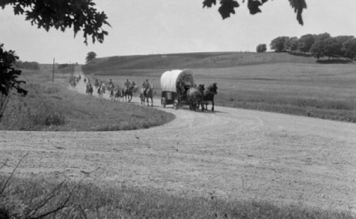 Landscape with covered wagon Poster Print - Item # VARSAL25516819