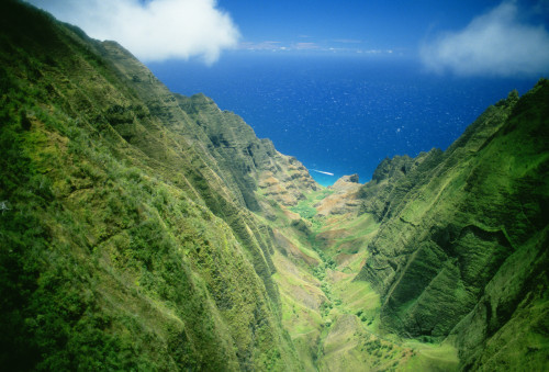 Hawaii, Kauai, Aerial Along Napali Coastline Looking Towards Ocean PosterPrint - Item # VARDPI1995620