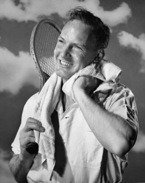 Close-up of a mature man holding a tennis racket Poster Print - Item # VARSAL2553671