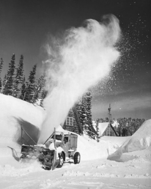 Snowplow on a road  Mt Rainier National Park  Washington State  USA Poster Print - Item # VARSAL25549952
