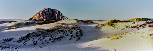 View of sand dunes and the Morro Rock, Morro Bay, San Luis Obispo County, California, USA Poster Print - Item # VARPPI165946