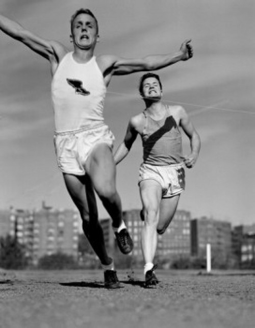 Two athletes running Poster Print - Item # VARSAL255417074