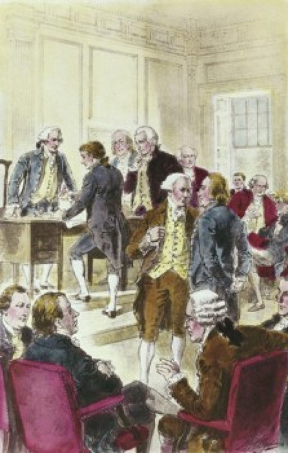 Signing the Declaration of Independence  July 4th  1776  Henry Alexander Ogden Poster Print - Item # VARSAL900126150