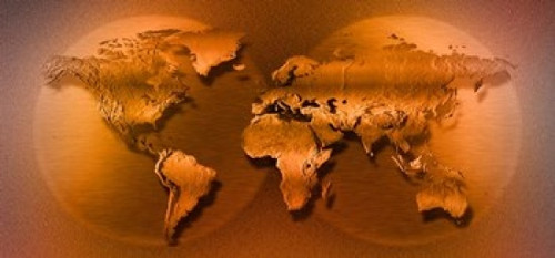 World Map Poster Print by Panoramic Images (26 x 12) - Item # PPI114897