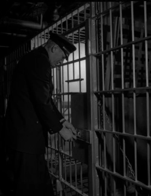 Prison guard locking cell Poster Print
