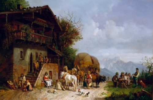 Reat at a Mountain Inn by Heinrich Burkel   Poster Print - Item # VARSAL900142575