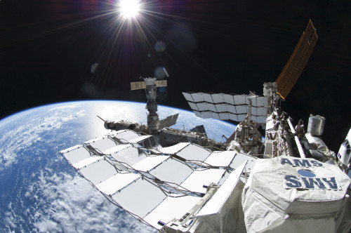 Space shuttle Atlantis docked to the International Space Station Poster Print - Item # VARPSTSTK204544S