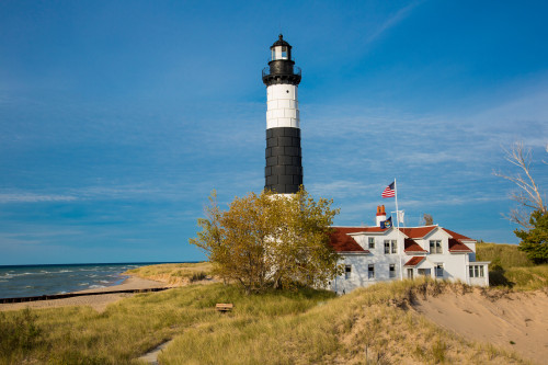 Lighthouse on the coast, Big Sable Point Lighthouse, Lake Michigan, Ludington, Mason County, Michigan, USA Poster Print - Item # VARPPI169284 Lighthouse on the coast, Big Sable Point Lighthouse, Lake Michigan, Ludington, Mason County, Michigan, USA Poster Print - Item # VARPPI169284