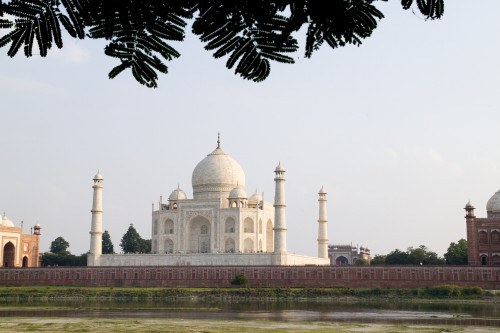India, Temple burial site seen from Yamuna River at sunset; Agra, Taj Mahal PosterPrint - Item # VARDPI1983867