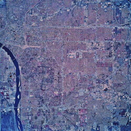 Satellite view of San Jose, California, 1990's Poster Print