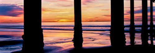 Pier on beach at sunset, La Jolla, San Diego, California, USA Poster Print - Item # VARPPI165967