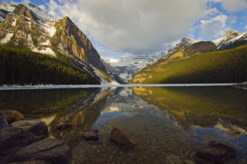 Mountains Reflected In Lake Louise, Banff National Park, Alberta PosterPrint - Item # VARDPI2027772