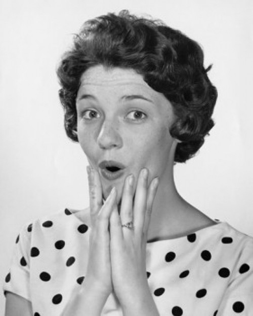 Portrait of a young woman making her face Poster Print - Item # VARSAL25510932