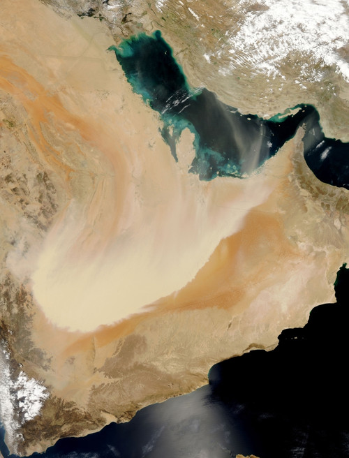 Satellite view of a dust storm in Saudi Arabia. Poster Print - Item # VARPSTSTK203670S