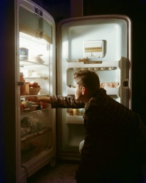 Side profile of a boy taking food from a refrigerator Poster Print - Item # VARSAL3105302105