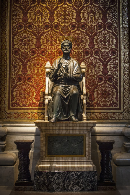 Ancient statue of Saint Peter, St. Peter's Basilica; Rome, Italy PosterPrint - Item # VARDPI12287103