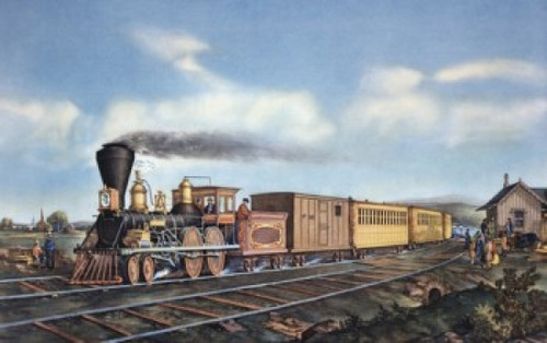 American Express Train 1855 Currier & Ives Poster Print - Item # VARSAL3803491486