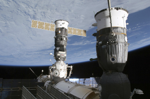 February 17, 2010 - Russian Soyuz and Progress spacecrafts docked to the International Space Station Poster Print - Item # VARPSTSTK203245S