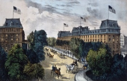 Saratoga Springs Currier & Ives Color Lithograph Library of Congress  Washington  D.C.  USA Poster Print - Item # VARSAL9001284