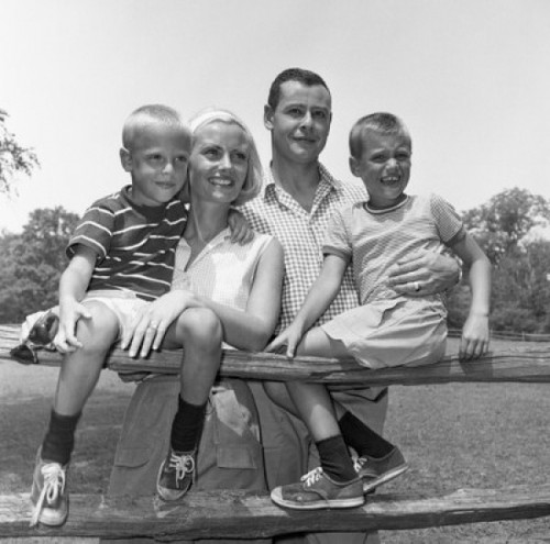 Family with two sons having barbecue Poster Print - Item # VARSAL255421013