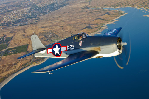 A Grumman F6F Hellcat fighter plane in flight over Chino, California Poster Print - Item # VARPSTSGR100020M