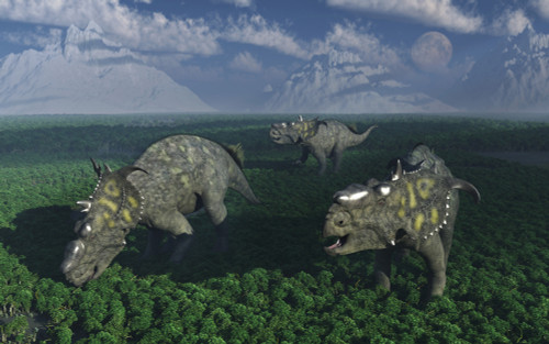 Pachyrhinosaurus dinosaurs grazing. Poster Print - Item # VARPSTMAS600063P
