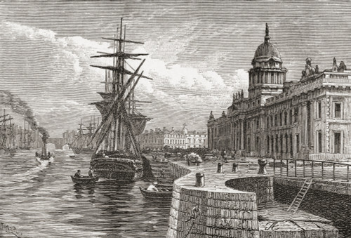 The Custom House, Dublin, Ireland in the 19th century. From Cities of the World, published c.1893. PosterPrint - Item # VARDPI2430718